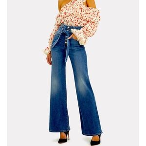 Veronica Beard Rosanna Wide Leg Corset Jeans